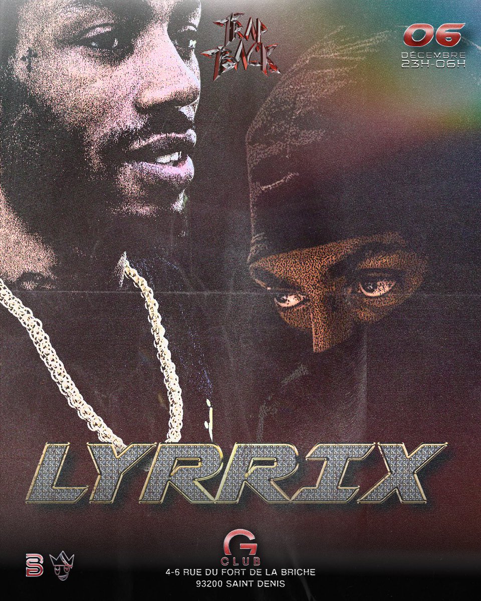 Yinww, monsieur « BBM tr*p tr*p baby only 🎶 » l’un des pionniers de la TR*P antillaise, Lyrrix sera à la TR*PBACK pour un show de malade ‼️🔥

Le 6 décembre c’est Lyrrix à la TR*PBACK 🙂‍↕️🫵🏾 .
🕦 : 23h - 6h 

<a href="/b2s_experience/">b2s expérience 🔗 .</a> 
<a href="/lyrrix1017/">lyrrix</a>