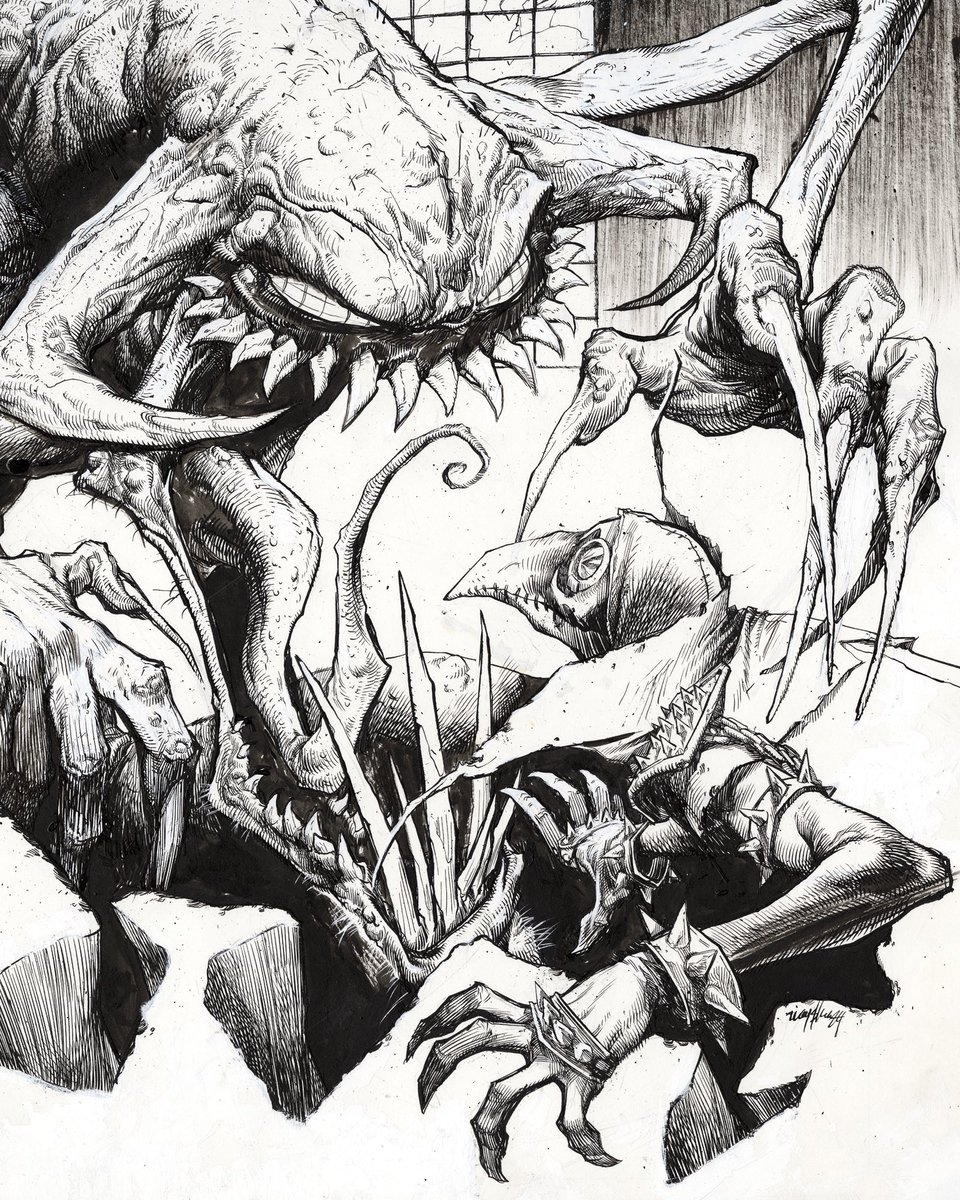 WAYSHAK's tweet image. Violator #3 is going back to print!  2nd printing out next month.  Thank you everyone! 

On this piece of original art, I went a little crazy.  I think it’s around 24 inches. 

#wayshak #spawn #violator