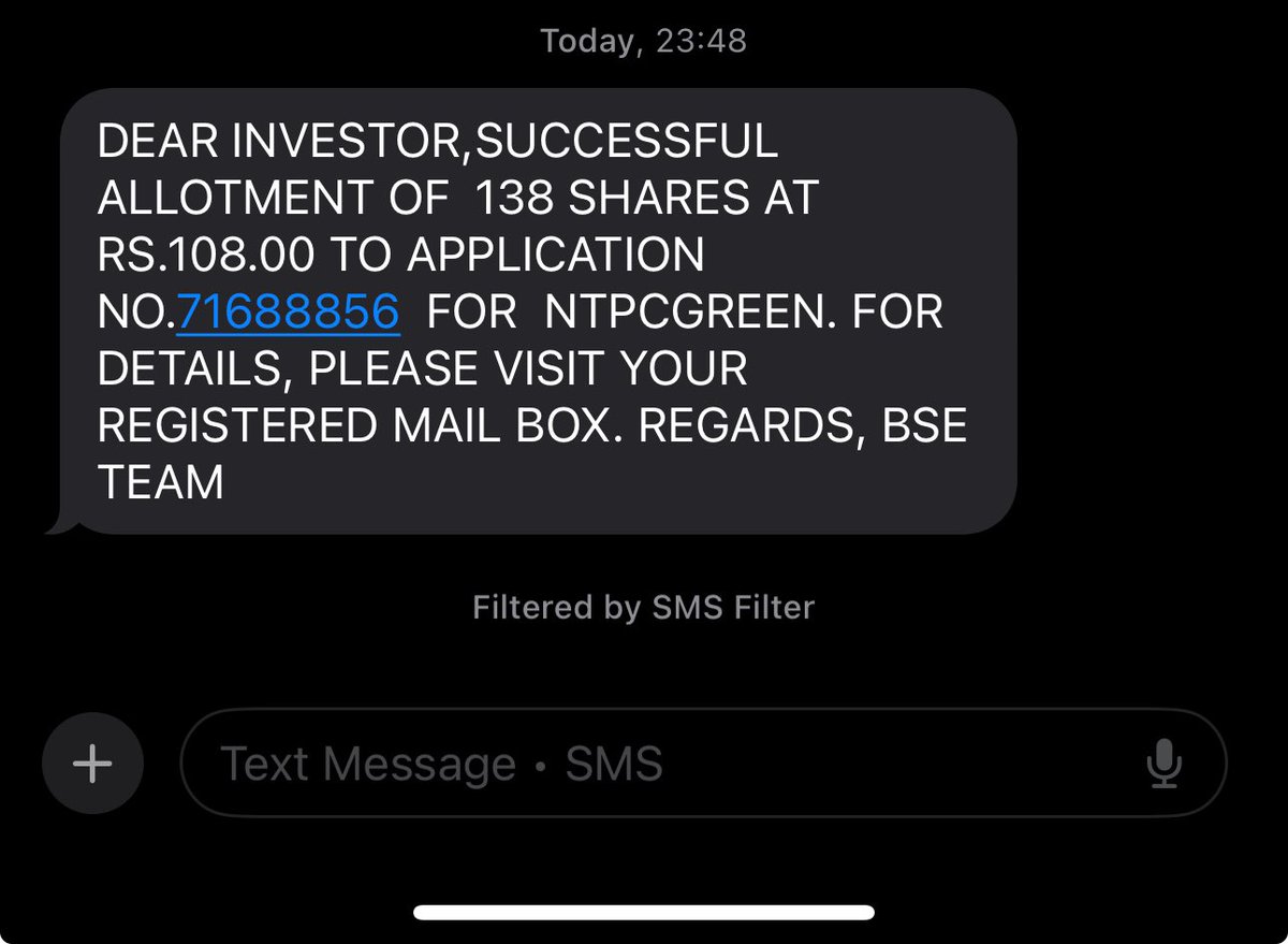 Kamalnadhrockzs's tweet photo. @IPO_ACADEMY Got successful allotment for #NTPCGreen #IPO . @IPO_ACADEMY
Thank you God ❤️ 🙏🏾
#NTPC #Green #StockMarketIndia #NTPCIPO #StocksToWatch https://t.co/n7OmRDYytr