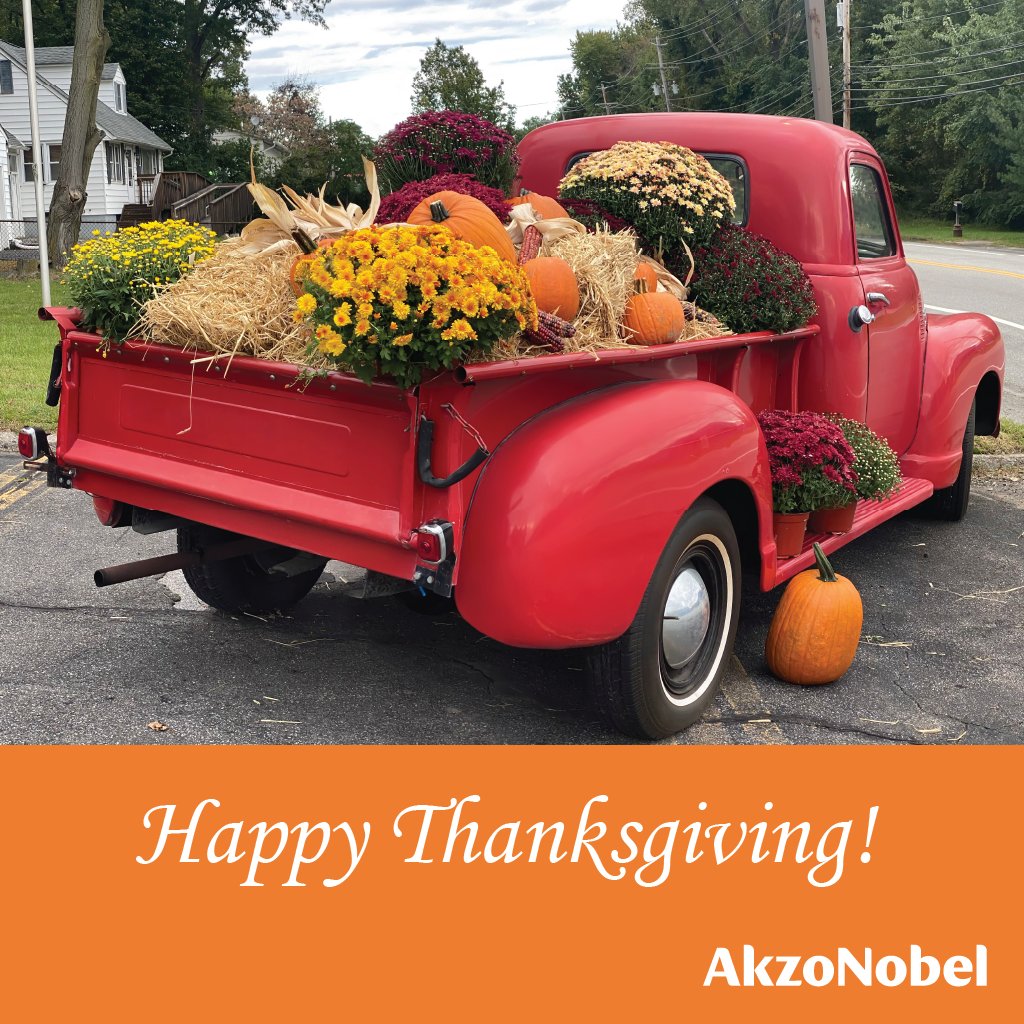 AkzoNobel_AACNA's tweet photo. Wishing you full tables and happy hearts -- Happy Thanksgiving from all of us at AkzoNobel Refinish U.S.
#grateful #Thanksgiving2024 #AkzoNobel #AkzoNobelRefinish #Sikkensvr #UTECH #WandaRefinish #Lesonal #ModernClassikk #GripGard #Dynacoat #SikkensAutocoatBT https://t.co/0xn9FS9yjo