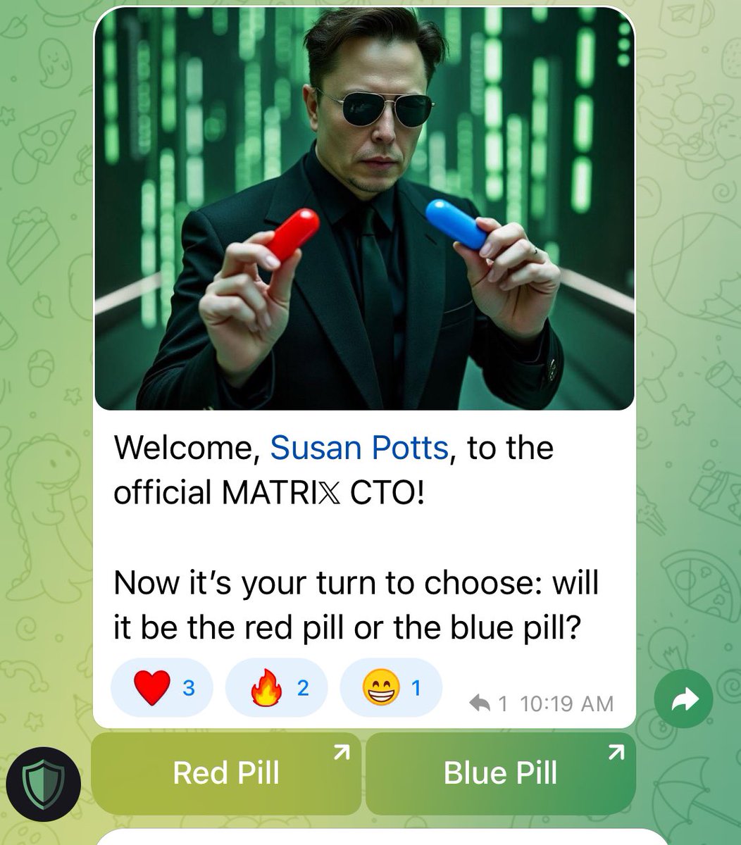 AnalyticsNag's tweet image. #ElonMusk @Matrix__ETH 
This is the funniest thing I have ever seen
Take redpill and buy matrix to #escapematrix or take blue pill and
Flip burgers at Mc Donald’s