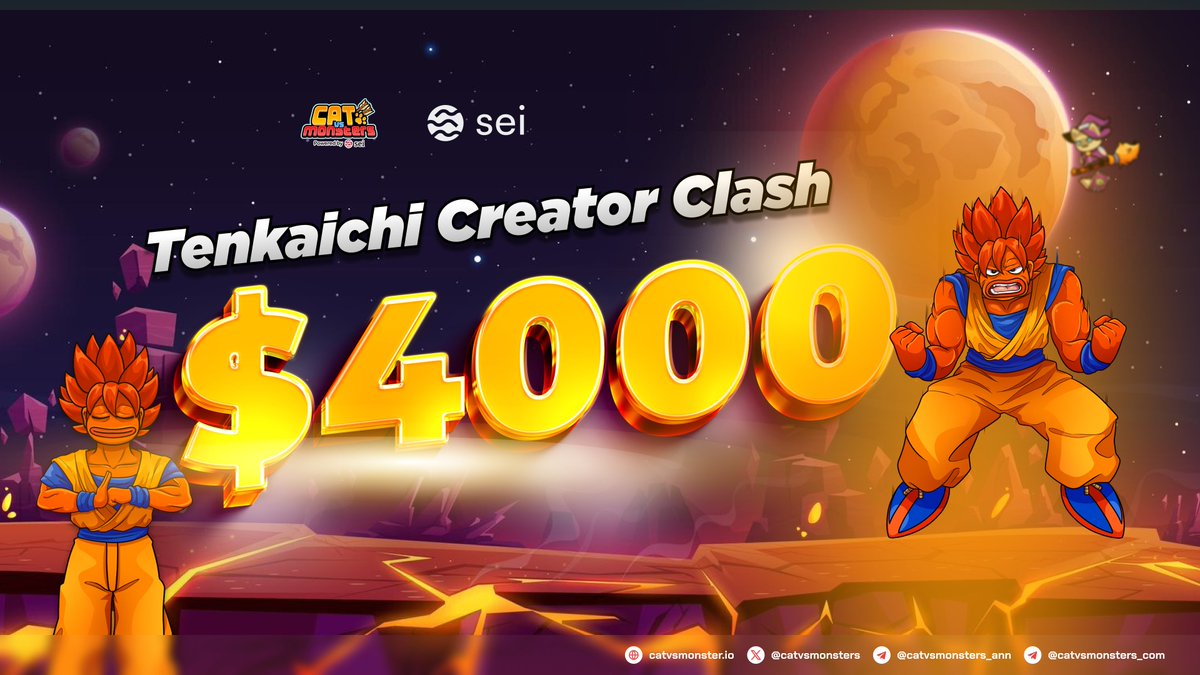 🔥 Cat vs Monsters Content Creator Clash! 🔥
💰 Don’t miss your chance to win $4000 worth of $SEI! 💰

To qualify get the rewards, make sure you meet these 2 conditions:
1️⃣ Create content about Cat vs Monsters in The Sei Tenkaichi Tournament and share it on social media (YouTube,