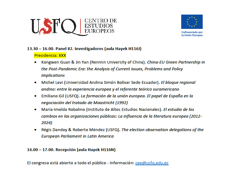 Centro de Estudios Europeos USFQ (@cee_usfq) on Twitter photo ¡Acompáñanos este viernes 29 de noviembre al 2do Congreso de Estudios Europeos organizado en la <a href="/USFQ_Ecuador/">Universidad San Francisco de Quito</a>! ¡Acompáñanos este viernes 29 de noviembre al 2do Congreso de Estudios Europeos organizado en la <a href="/USFQ_Ecuador/">Universidad San Francisco de Quito</a>!