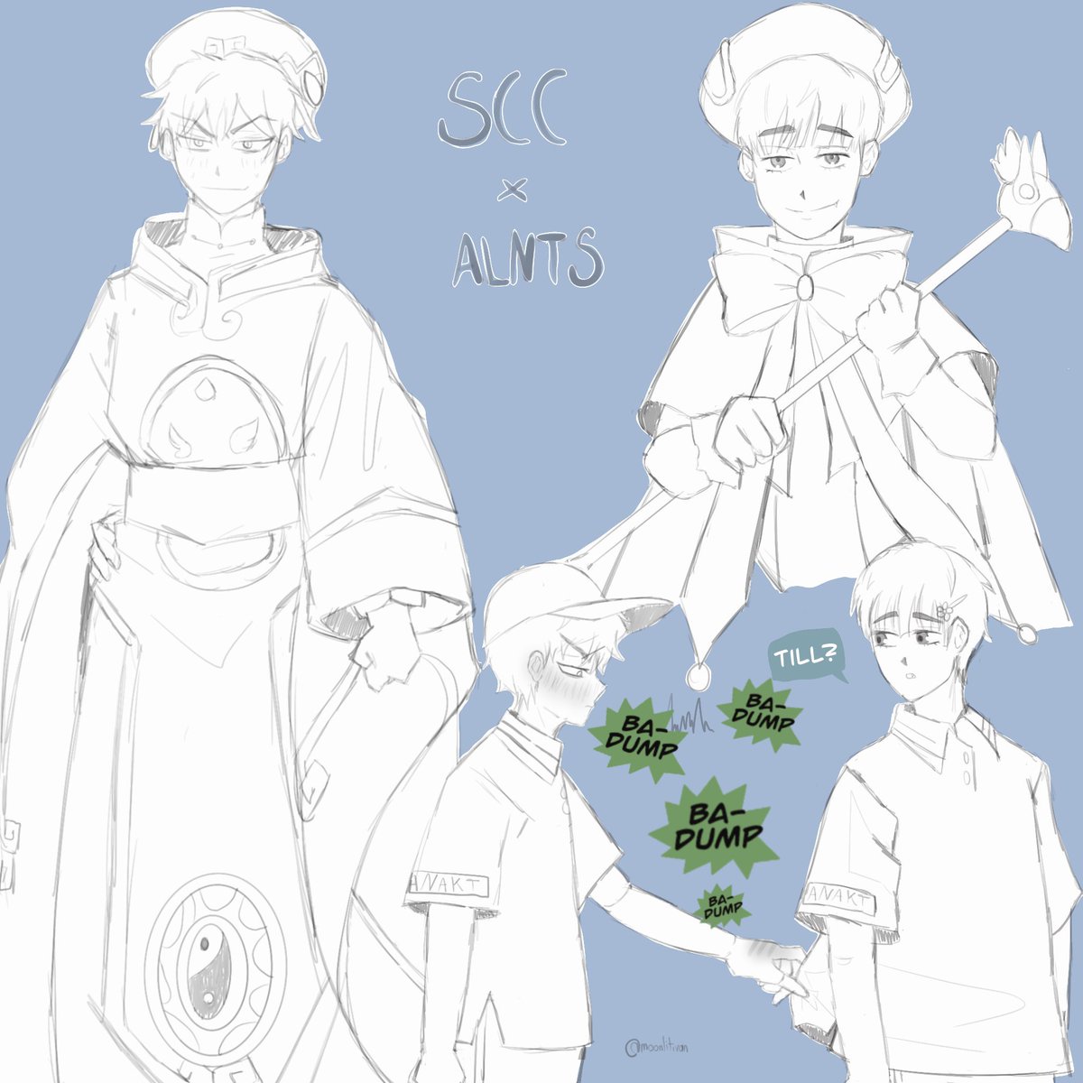 [REUPLOAD]

Till and Ivan as Syaoran and Sakura. Messy sketches. Mizi is Yukito and Sua is  Touya

#tillivan #tiiv #tillvan #ALNST