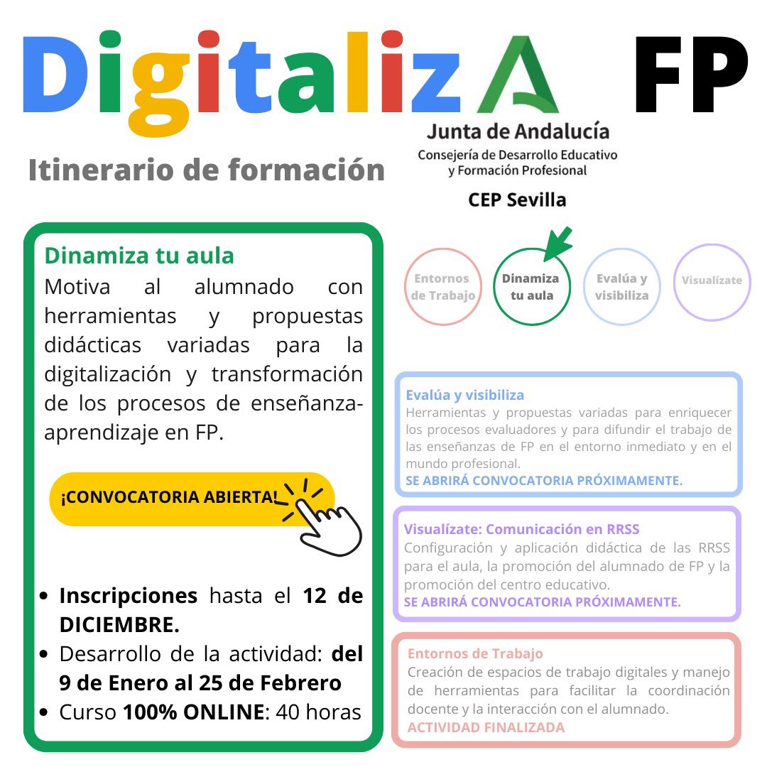 ¡Segundo curso del itinerario #DigitalizaFP en marcha!