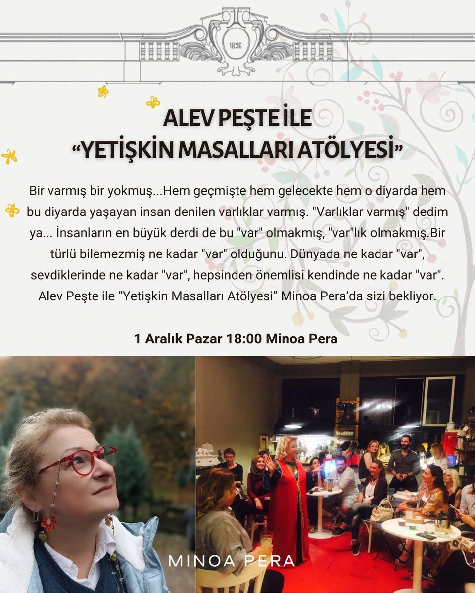 minoapera's tweet photo. 1 Aralık Pazar Saat 11:00
Cihat Aşkın &amp; Jerfi Aji Konseri

1 Aralık Pazar 18:00 
Alev Peşte ile Yetişkinlere Masal Atölyesi / kayıt için https://t.co/3PTRRHV2pp https://t.co/j3C38tXGWC
