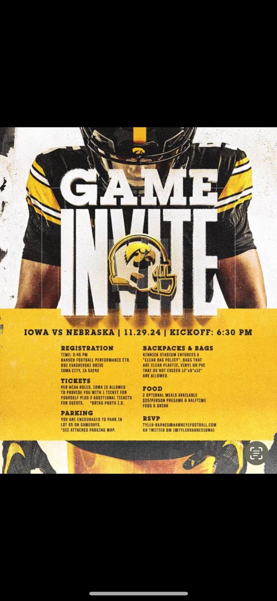 Looking forward to game day! Thank you <a href="/HawkeyeFootball/">Hawkeye Football</a> for the invite.