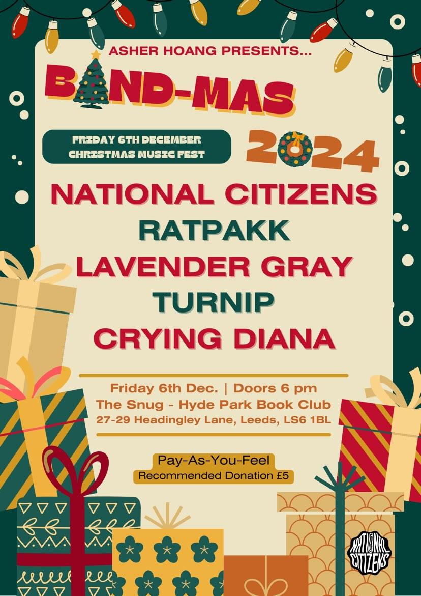 ⚔️🩸⛓ 𝕽𝖆𝖙 𝕻𝖆𝖐𝖐 ⛓🩸⚔️ (@ratpakkband) on Twitter photo 🚨 NEXT GIG 🚨 BAND-MAS 2024 🚨
friday 6th december at The Snug <a href="/HPBCLeeds/">Hyde Park Book Club</a> getting festive alongside some absolute legends
pay as you feel 🚨 NEXT GIG 🚨 BAND-MAS 2024 🚨
friday 6th december at The Snug <a href="/HPBCLeeds/">Hyde Park Book Club</a> getting festive alongside some absolute legends
pay as you feel