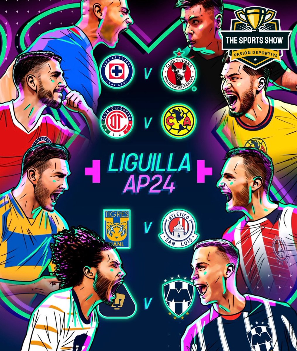 TSS_Deportes's tweet photo. 🔥 ¡LISTA LA LIGUILLA! 

🤩 ESTOS SON LOS EQUIPOS QUE BUSCARÁN EL TÍTULO DEL APERTURA 2024. #liguilla #LigaMX #TolucaFc #CruzAzul @America @TigresOficial #Pumas #Monterrey #AtleticoSanLuis #Xolos https://t.co/NvhCiSMtzh