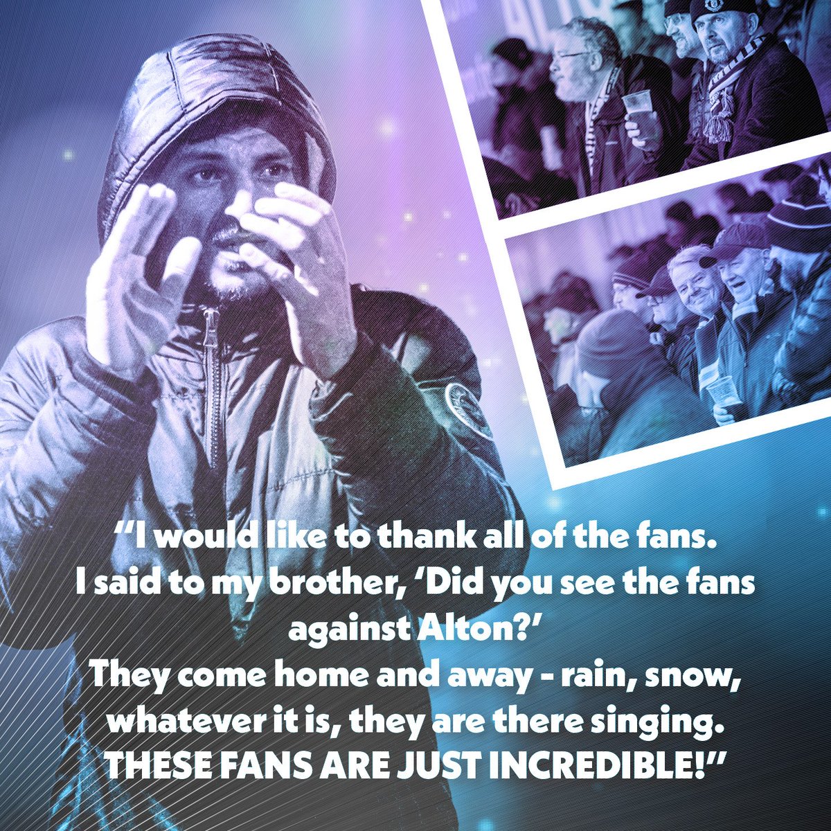 "THESE FANS ARE JUST INCREDIBLE"

Mu was a proud manager on Saturday when he saw the numbers travelling to support us on the road in spite of the awful weather conditions.