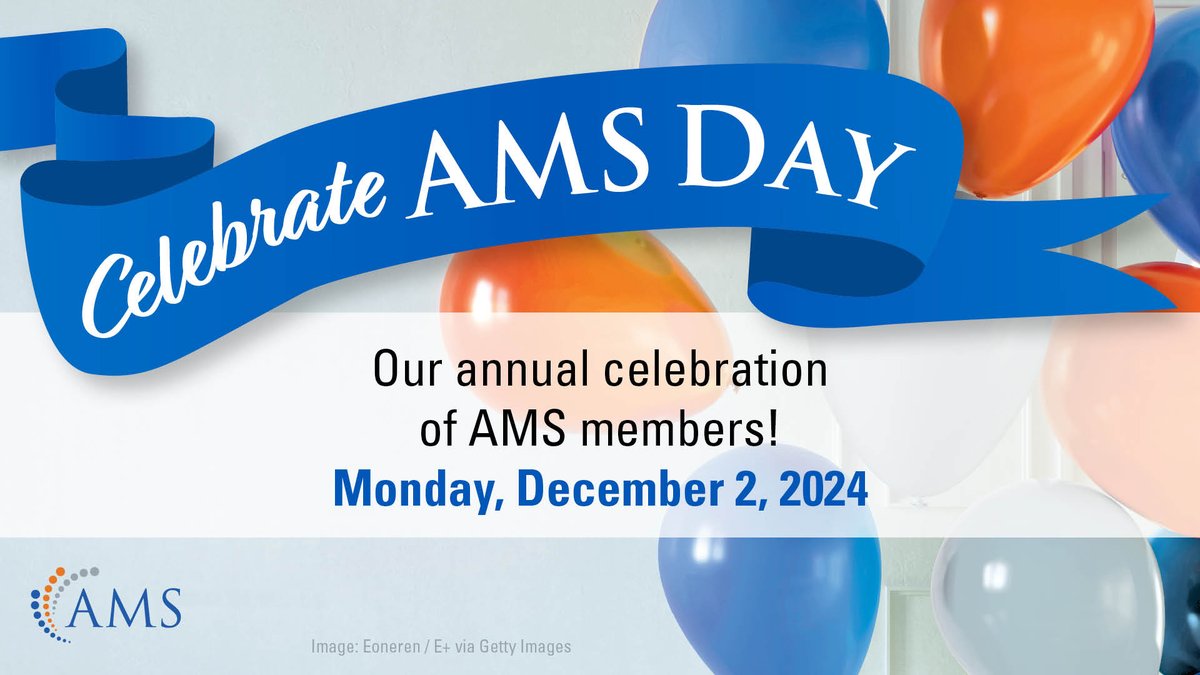 amermathsoc's tweet photo. AMS Day 2024 is one week away! On December 2, AMS members get 24 hours of exclusive discounts and special gifts from the AMS Bookstore, membership savings, and more. #AMSDAY #AMSDAY24
Learn more: https://t.co/TgUY35goKk
Not a member? Get ready to join! https://t.co/6OIoRMNKSX https://t.co/RUmfRhWNVk