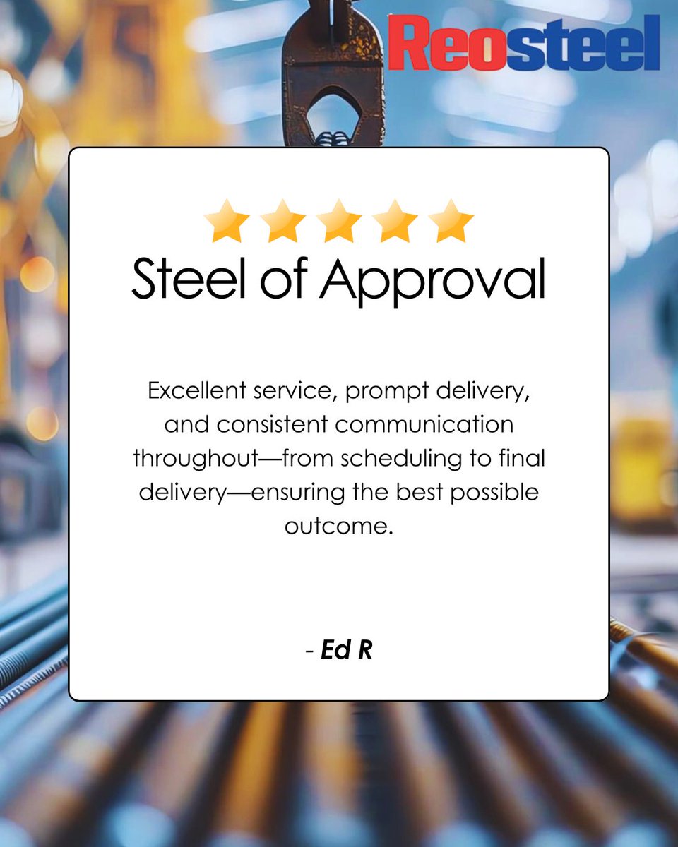Reosteel_'s tweet photo. Testimonial Tuesday

We’re proud to support and partner with such amazing clients! Thank you for your kind words and trust in our services.

#reosteel #sydney #sydneysteel #sydneysteelsupplier #clientlove #testimonialtuesday #customerfirst https://t.co/dXACYVaIta