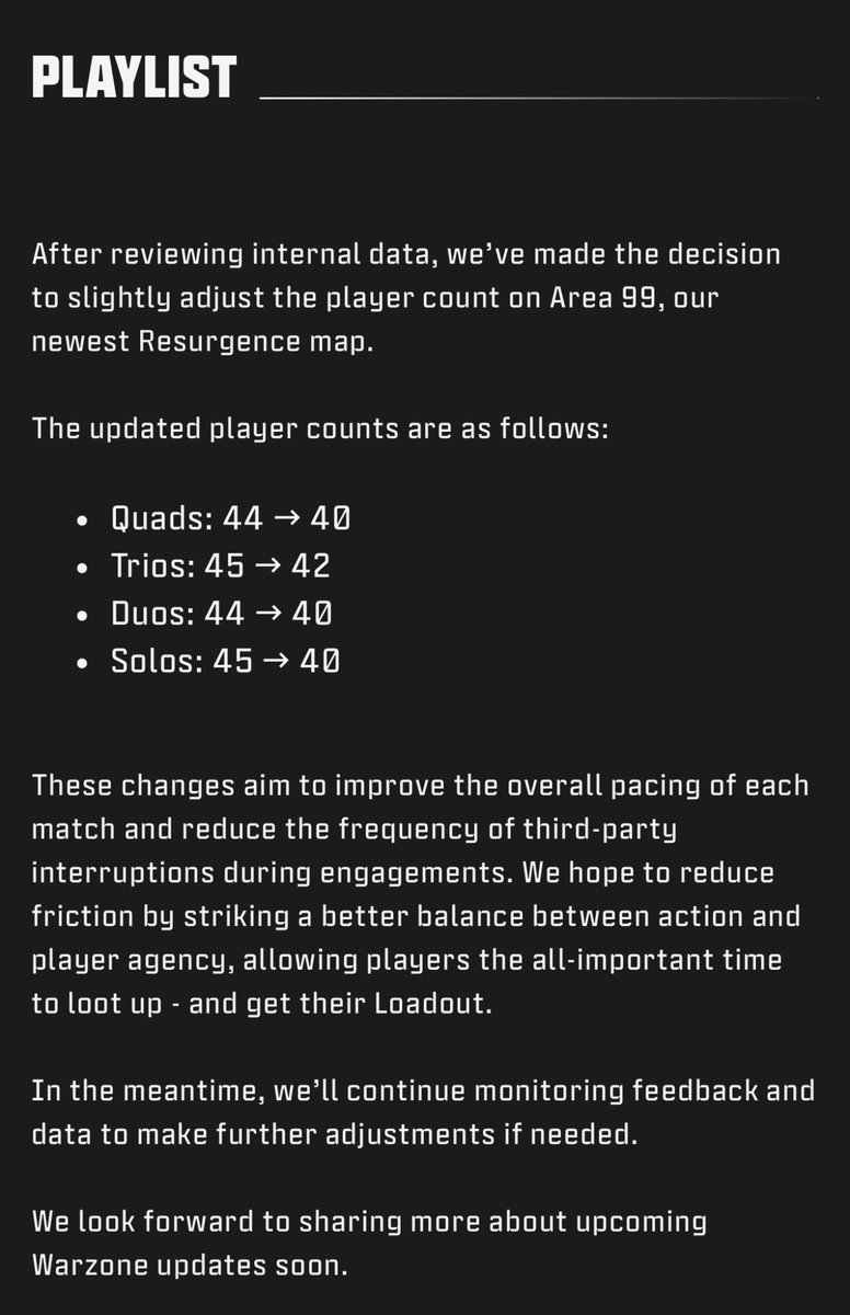 charlieINTEL's tweet photo. Player count in Warzone Area 99 has been reduced after today’s update. https://t.co/DKSqX5xdv4