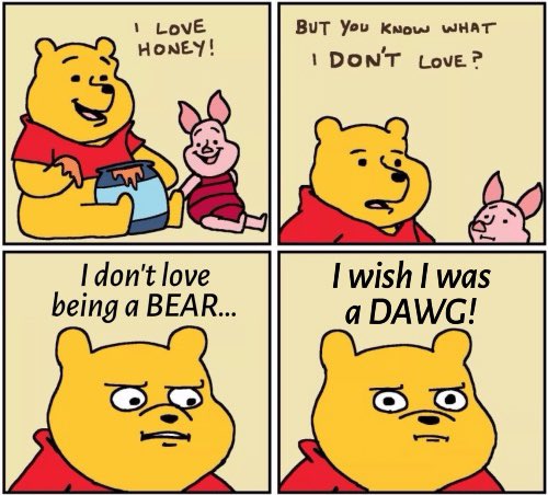 Willpowerisokay's tweet photo. @okayxyz Deep down, all bears wish they were DAWGS! #teamdawgs #okaydogs https://t.co/58Vl7P8zRa