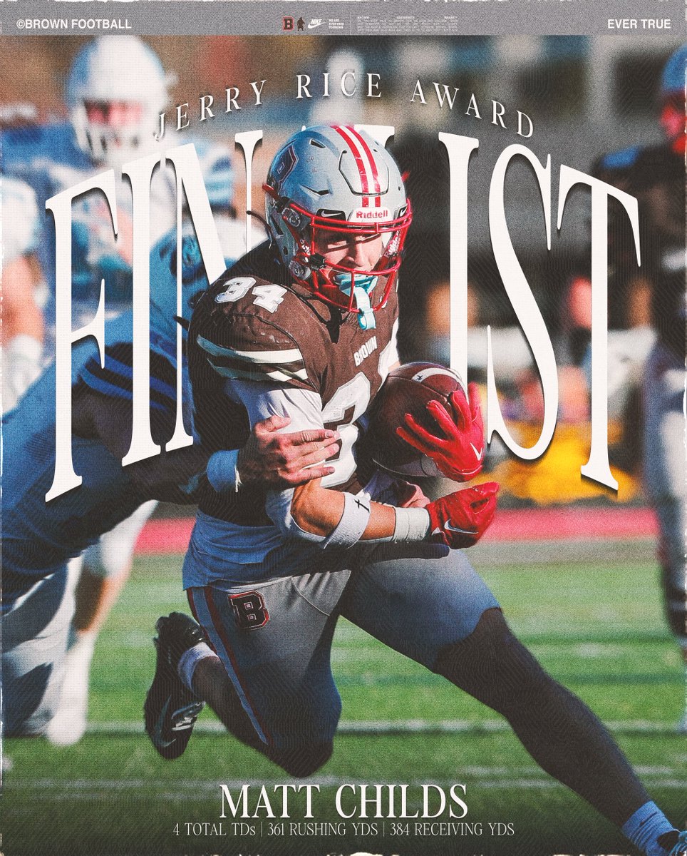 Matt Childs has been named one of 25 finalists for the Jerry Rice Award, presented to FCS Football's most outstanding freshman

📰- tinyurl.com/2bh68g3f

#EverTrue
