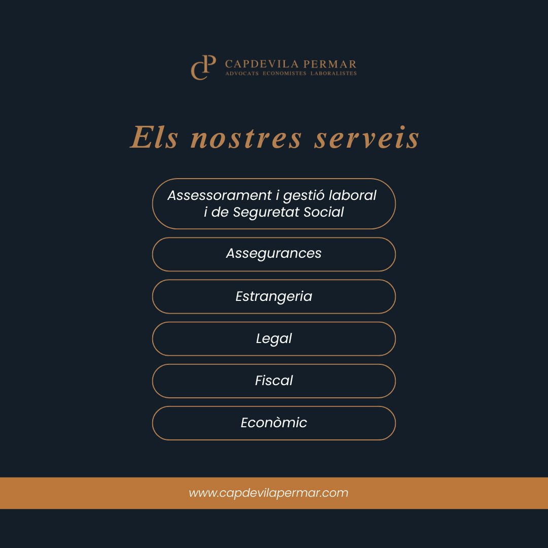 CapdevilaPermar's tweet image. 🔹 Capdevila Permar: més de 100 anys d'experiència al teu servei! 💼✨

El nostre projecte és el resultat d’una llarga trajectòria en els serveis professionals, fruit de la unió entre Capdevila Advocats i Economistes i el Gabinet Permar. #capdevilapermar
