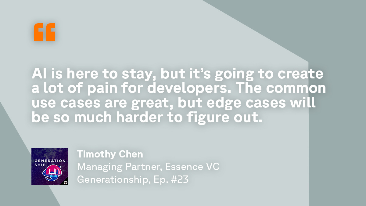 Heavybit (@heavybit) on Twitter photo What’s the best way to support early-stage startups? Timothy Chen (<a href="/tnachen/">Timothy Chen</a>) of <a href="/EssenceVenture/">Essence Venture Capital</a> talks startup success, founder culture, and how he helps entrepreneurs navigate uncertainty in episode 23 of Generationship with <a href="/rachelchalmers/">Rachel Chalmers</a>! 🎧 hubs.ly/Q02X5H_z0 What’s the best way to support early-stage startups? Timothy Chen (<a href="/tnachen/">Timothy Chen</a>) of <a href="/EssenceVenture/">Essence Venture Capital</a> talks startup success, founder culture, and how he helps entrepreneurs navigate uncertainty in episode 23 of Generationship with <a href="/rachelchalmers/">Rachel Chalmers</a>! 🎧 hubs.ly/Q02X5H_z0