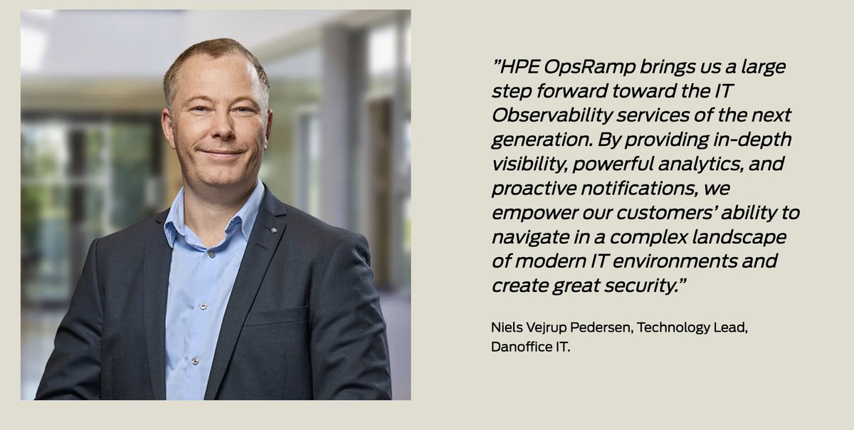 OpsRamp's tweet image. “HPE OpsRamp brings us a large step forward toward the IT #Observability services of the next generation.&quot; - says @edgemoDK’s Niels Vejrup Pedersen. More about it here: bit.ly/3V7Z6nC