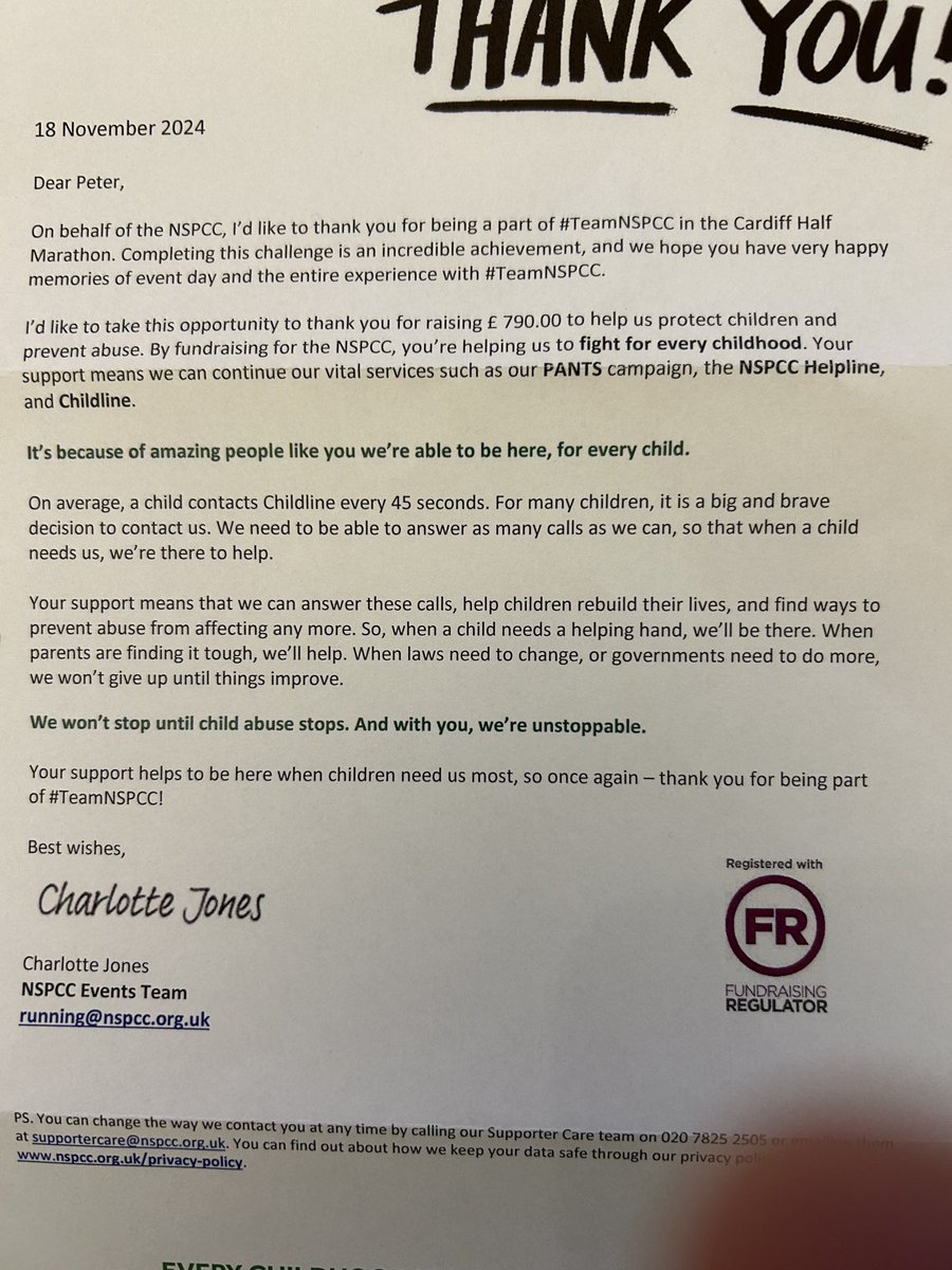 Thanks again to everyone who sponsored me 👍🏻