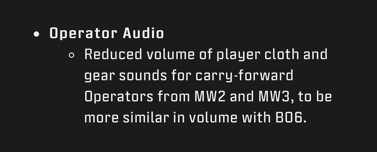 ModernWarzone's tweet photo. Audio Changes with todays update to Warzone https://t.co/VfluoVMXT9