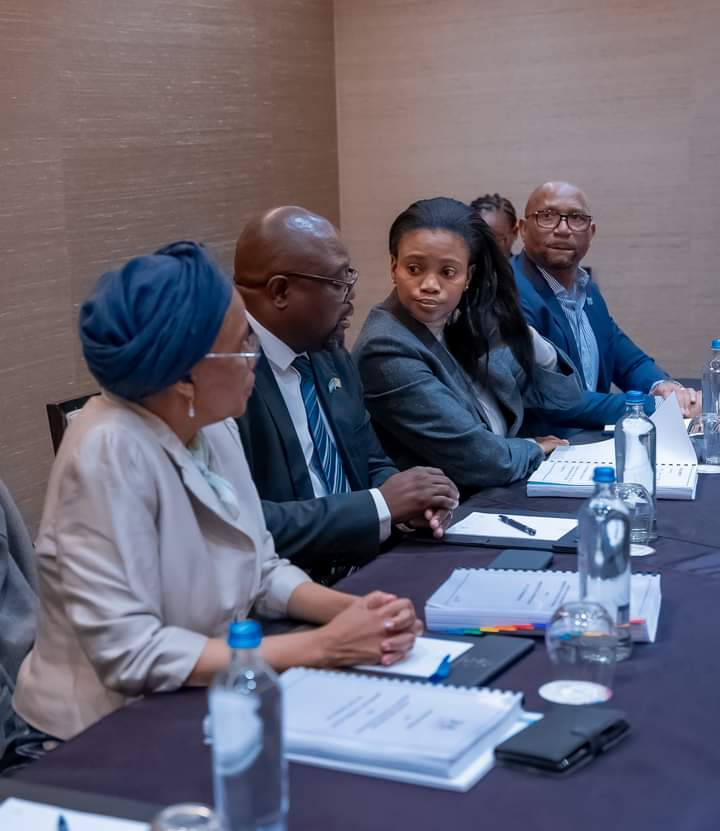 AP_Women's tweet photo. President Duma Boko and his entourage arrived safely in Belgium. Upon their arrival they held an insightful briefing with the Botswana Diplomatic Staff
#FACETS2024
#AntwerpWorldDiamondCentre https://t.co/ICH4BmyDfs