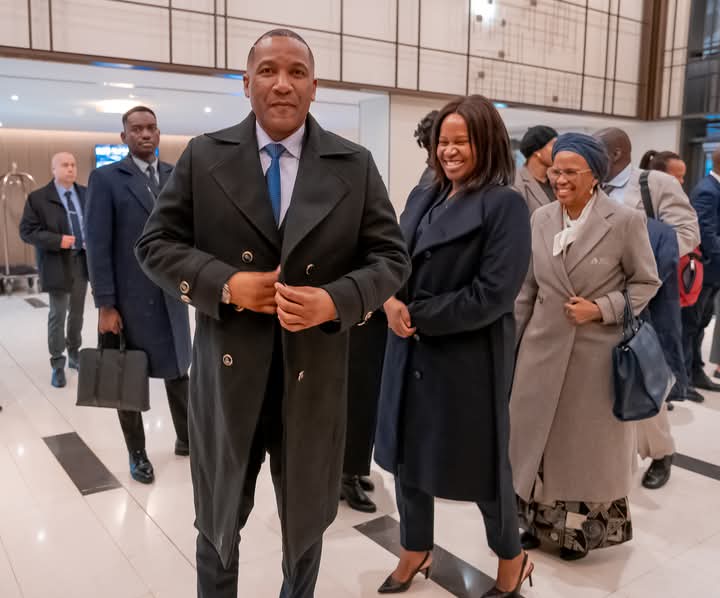 AP_Women's tweet photo. President Duma Boko and his entourage arrived safely in Belgium. Upon their arrival they held an insightful briefing with the Botswana Diplomatic Staff
#FACETS2024
#AntwerpWorldDiamondCentre https://t.co/ICH4BmyDfs