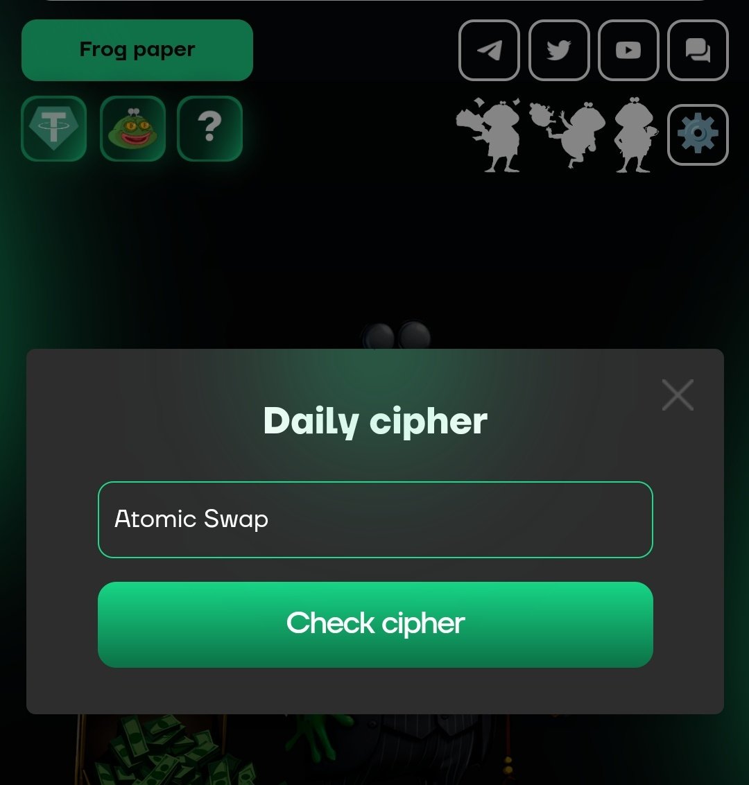 AlchemyAirdrops's tweet photo. ๐ธ FrogFarm Daily Cipher
๐๏ธ 26November 2024
๐ฆด Code: Atomic Swap
๐Bot link: https://t.co/uLKcUhDdMq
#FrogFarm #FrogFarmCipher #Frog #frogcode #CryptoAirdrop #PuzzleTime #CryptoGames #blum #tapswapcodes #major #major #blum #tapswapcodes #tapswapdailycode #CATS #CATIAIRDROP #NEWAIRDROP #Crypto #CATSlisting #BYBIT #BNB #ETH #btcwex #MEMEFI #MEME #ZAAR