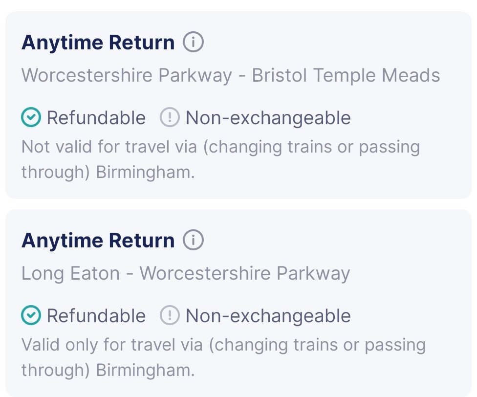 longeaton_marie's tweet photo. @trainpal_go I am travelling to Bristol tomorrow and my open return says i can not go via Birmingham or change trains at Birmingham but ALL trains go via Birmingham! The chat  bot is not any help! https://t.co/vifstclHum