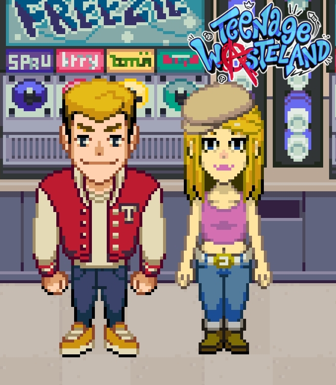 TeenWasteGame's tweet photo. Sneak peek at the jocks! The coolest, hippest, chillest, most party lovin', promiscuous band of dumbasses in Northsouth.

#indie #indiegame #RPG #Steam #RPG #videogame #pixelart #pixel https://t.co/ItJTo9n2EJ