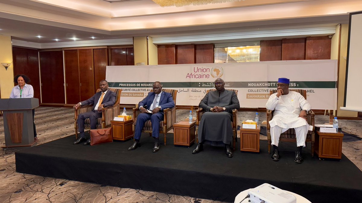 AUC_PAPS's tweet photo. High-level meeting on Collective Security Engagements to Counter Terrorist & Insurgent Threats in the Sahel-Saharan Region within the Framework of the #NouakchottProcess opens in Dakar, ๐ธ๐ณ, organised by the AU with the support of CISSA & the Government of Senegal, 25-27 Novโ 2024 https://t.co/nJRIVweYbm