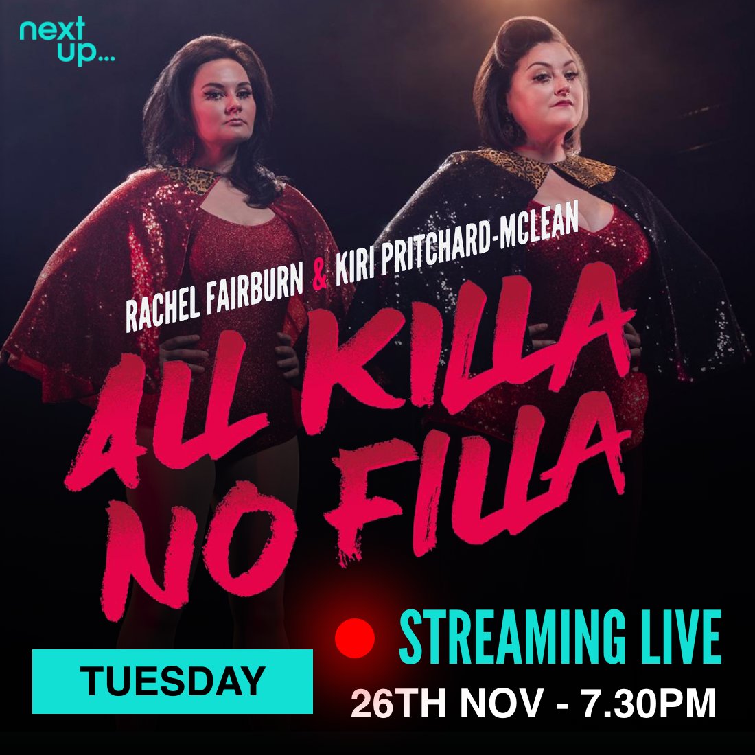 NextUp - Live Comedy (@nextupcomedy) on Twitter photo The wait is finally over! <a href="/kiripritchardmc/">Kiri Pr'chard-McLean</a> and <a href="/RachelFairburn/">Rachel Fairburn</a> are live tonightβfestive chaos and true crime await! ππͺ
πStreaming tonight at 7:30 pm!
nextupcomedy.com/programs/aknf-β¦
#nextupcomedy #comedystreamingplatform #ukcomedy #standupcomedy <a href="/killnofillpod/">AllKillaNoFilla</a> The wait is finally over! <a href="/kiripritchardmc/">Kiri Pr'chard-McLean</a> and <a href="/RachelFairburn/">Rachel Fairburn</a> are live tonightβfestive chaos and true crime await! ππͺ
πStreaming tonight at 7:30 pm!
nextupcomedy.com/programs/aknf-β¦
#nextupcomedy #comedystreamingplatform #ukcomedy #standupcomedy <a href="/killnofillpod/">AllKillaNoFilla</a>