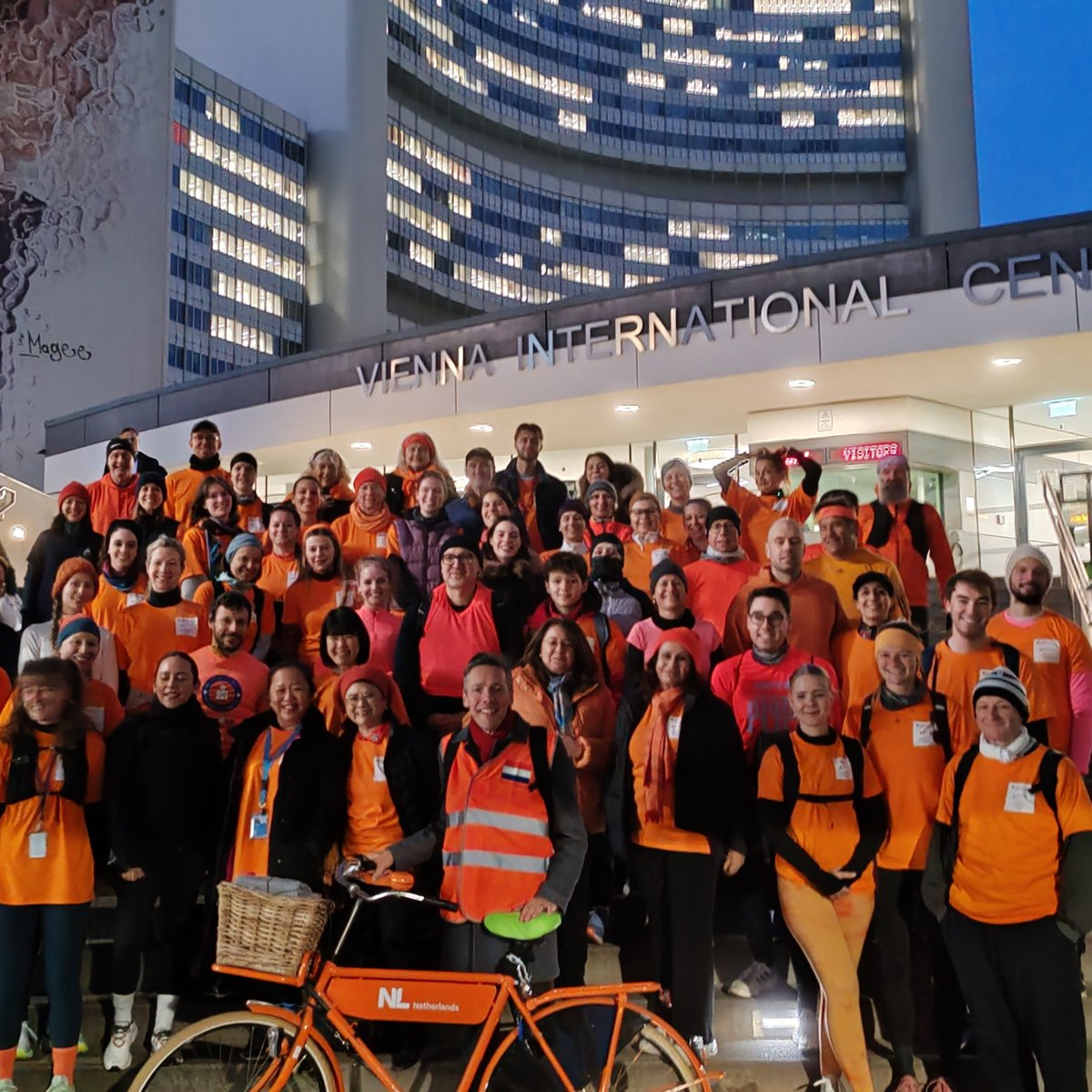 INTERPOL_HQ's tweet photo. INTERPOL's Executive Director Darrin Jones joins diplomats at @UN_Vienna to kick-off #16DaysOfActivism with a 6km Orange Run through the Austrian capital.
#OrangeTheWorld #EndViolenceAgainstWomen https://t.co/H6YYoN6U6D