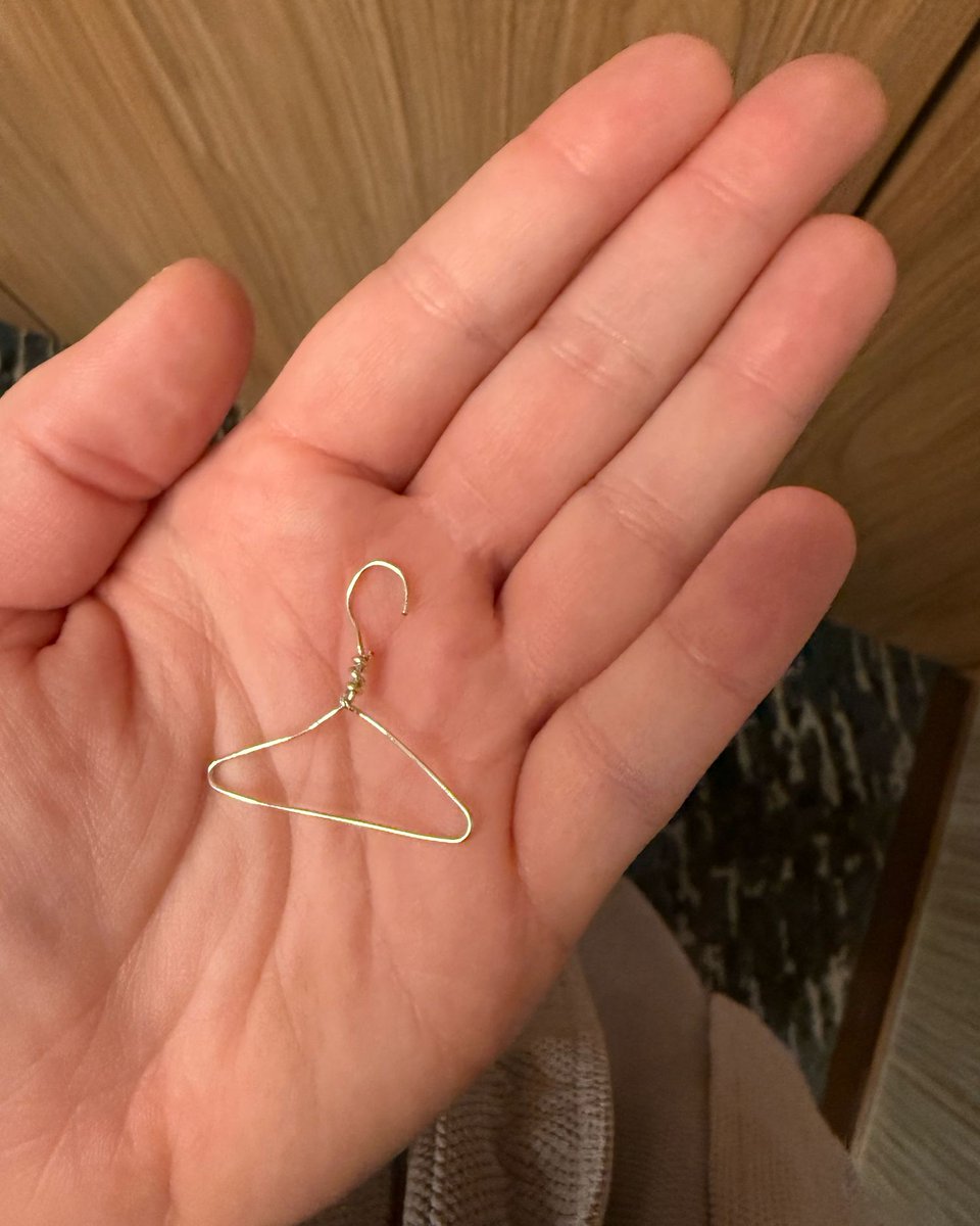 Thank you to Pia who I met around town just a few days after conceding my race for sharing her story about fighting for women’s rights in the 1970s, talking about the feeling of losing Roe, and giving me this coat hangar necklace made by her sister. A well timed and powerful