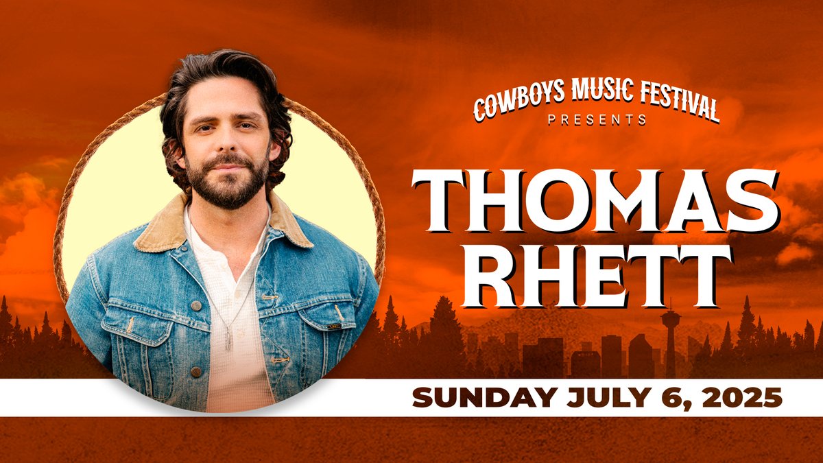 Cowboys Music Festival (@cowboysfestival) on Twitter photo The FIRST headliner announcement of CMF 2025...
<a href="/ThomasRhett/">Thomas Rhett</a> is hitting the CMF stage on Sunday, July 6!🤠
EXCLUSIVE PRE-SALE STARTS NEXT TUESDAY‼️
Click the link to register for pre-sale: cowboys-dance-hall.hive-pages.com/thomas-rhett-p…
We can all die happy after seeing Thomas Rhett live at CMF.🫶 The FIRST headliner announcement of CMF 2025...
<a href="/ThomasRhett/">Thomas Rhett</a> is hitting the CMF stage on Sunday, July 6!🤠
EXCLUSIVE PRE-SALE STARTS NEXT TUESDAY‼️
Click the link to register for pre-sale: cowboys-dance-hall.hive-pages.com/thomas-rhett-p…
We can all die happy after seeing Thomas Rhett live at CMF.🫶