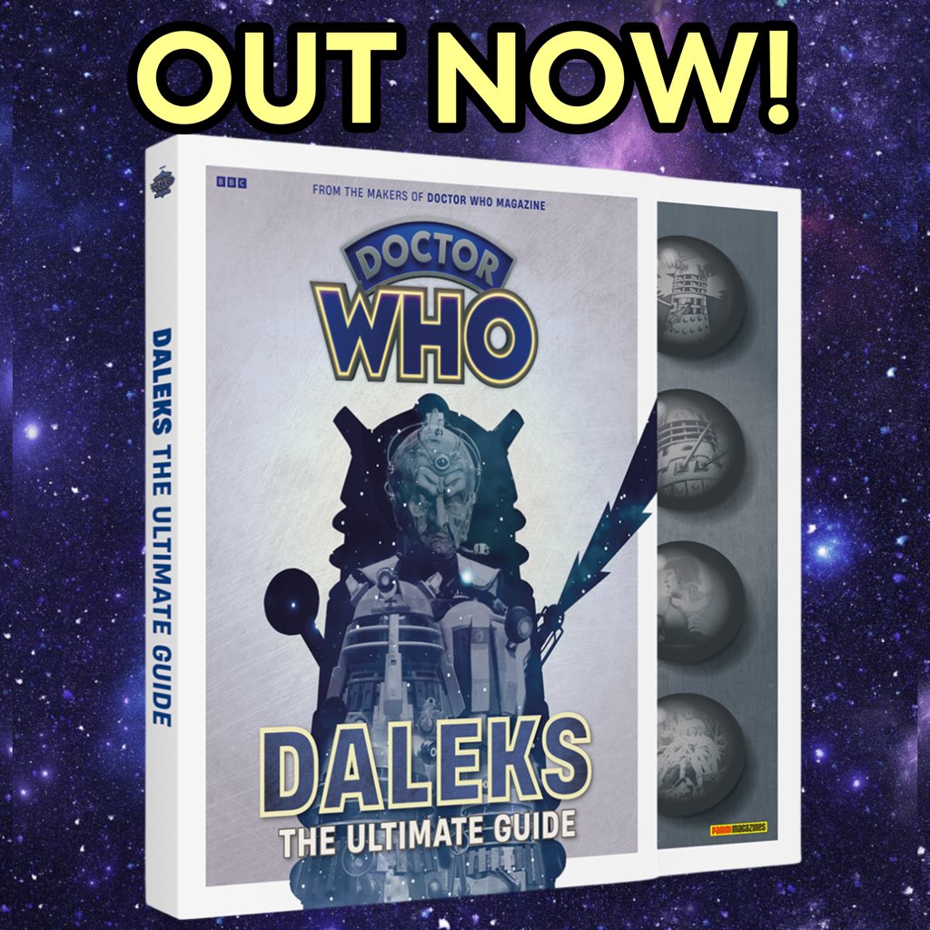DWMtweets's tweet photo. 💥Doctor Who: Daleks - The Ultimate Guide-  OUT NOW!💥

⭐️ You now have a chance to explore the Daleks’ behind-the-scenes history, and their fictional universe, in unprecedented detail in this 224-page bookazine from the makers of Doctor Who Magazine!

⭐️https://t.co/vQd6fF8CWs https://t.co/B9YbkJv9zZ