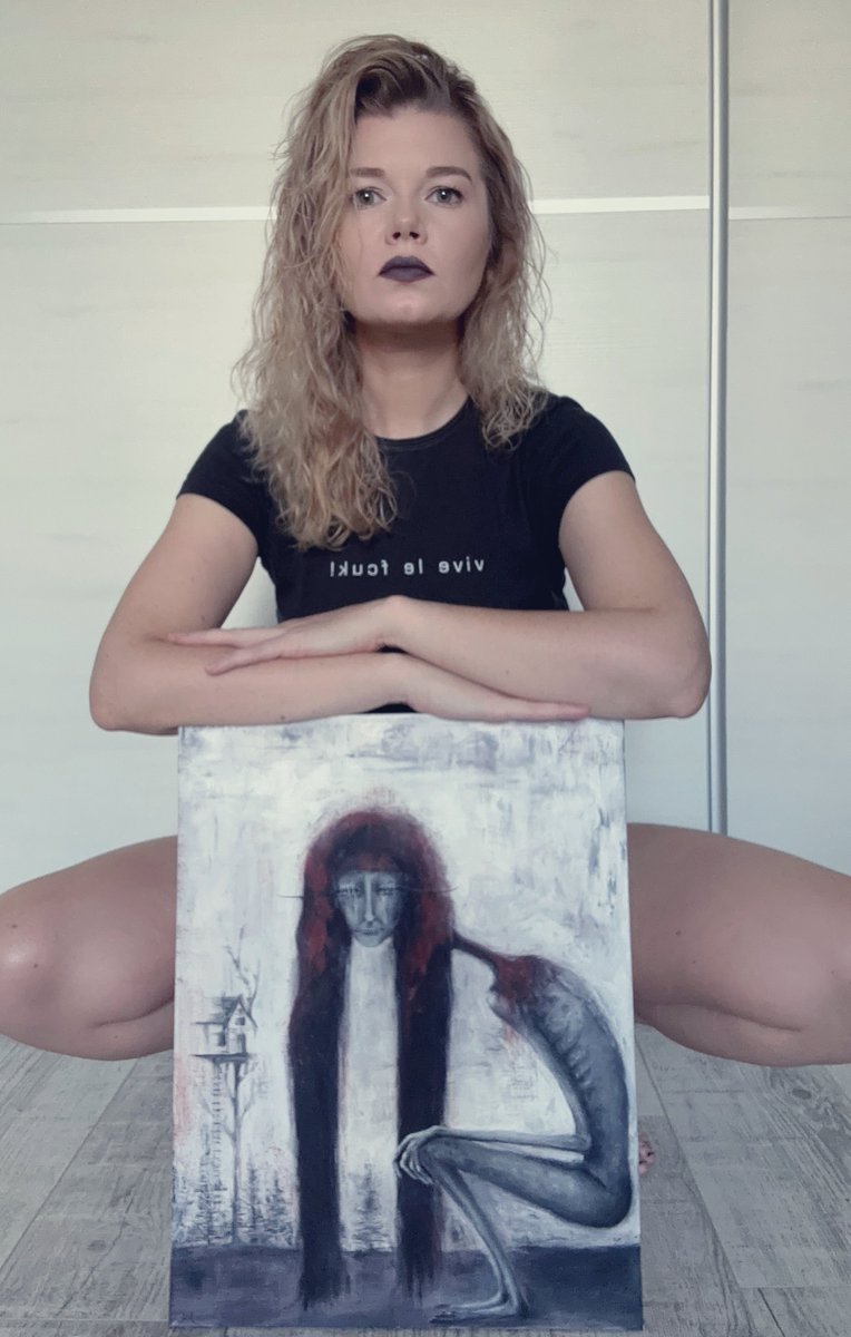 It's time to make a new photo with this painting, I'm sick of the daily shill of the same. 
But I believe that this art will catch the right eyes 🤞🏼

🖤Probably the Whisperer
Oil on canvas 
▲●■
1/1
R 0.23 E

Gn birds 🪽