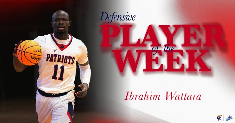 Congratulations to Ibrahim Wattara on being named the Conference Carolinas men's basketball Defensive Player of the Week! 🏀

#SwampEm #GoPatsGo