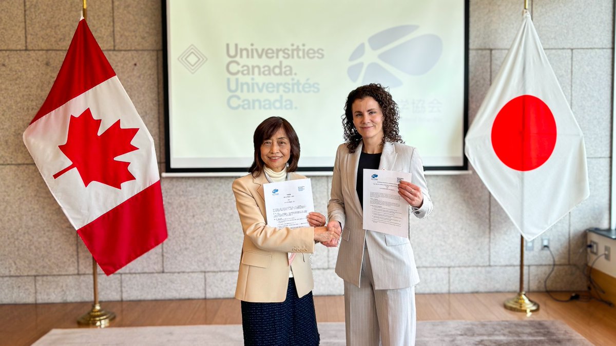 Universities Canada | Universités Canada (@univcan) on Twitter photo <a href="/univcan/">Universities Canada | Universités Canada</a> & Japan’s JANU have signed an #MOU to strengthen ties in #HigherEducation. This partnership will foster academic excellence 🎓, research innovation 🔬💡and 🌎exchanges, building on 50+ years of collaboration.🇨🇦🤝🇯🇵
#HigherEd #GlobalPartnerships <a href="/univcan/">Universities Canada | Universités Canada</a> & Japan’s JANU have signed an #MOU to strengthen ties in #HigherEducation. This partnership will foster academic excellence 🎓, research innovation 🔬💡and 🌎exchanges, building on 50+ years of collaboration.🇨🇦🤝🇯🇵
#HigherEd #GlobalPartnerships