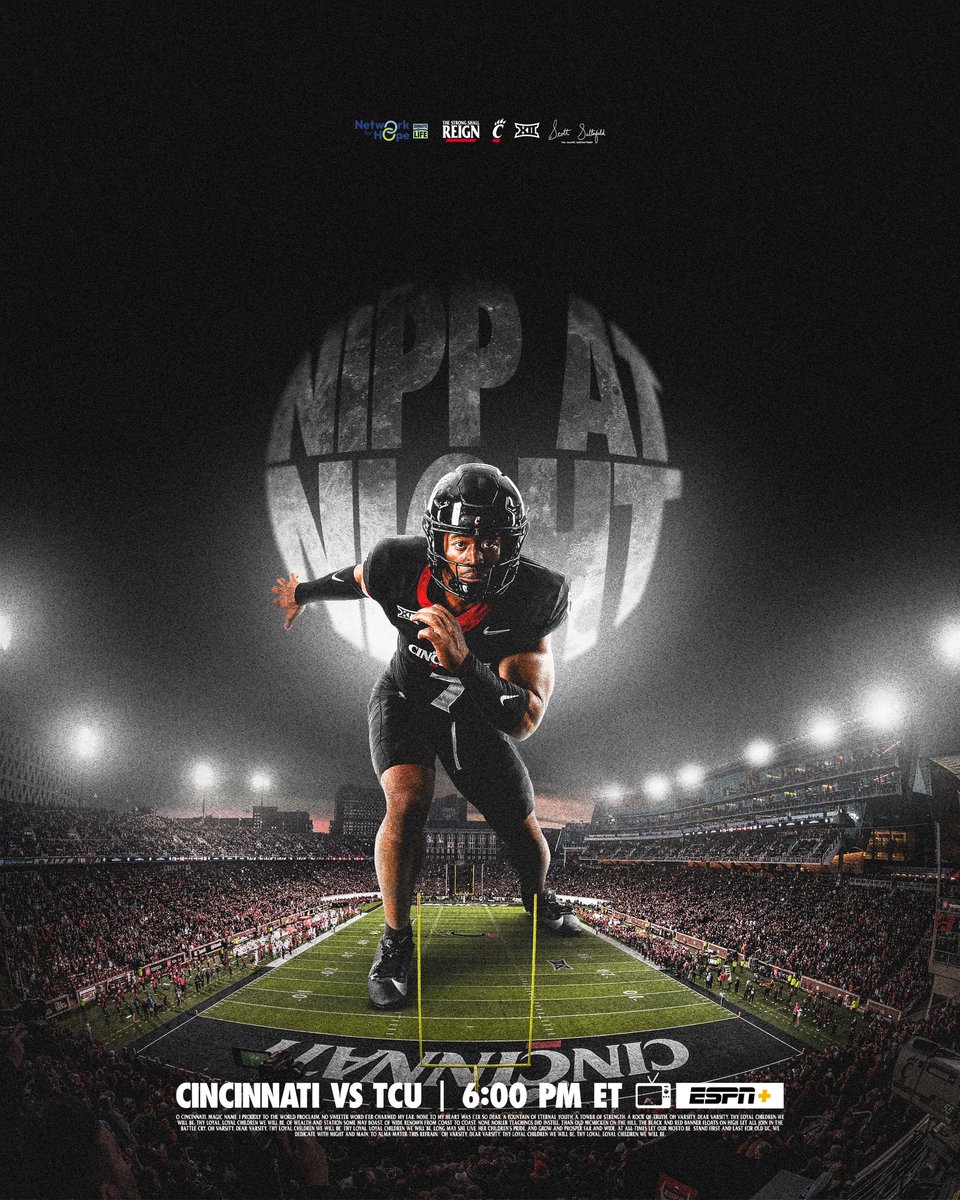 GoBearcatsFB's tweet photo. GAME12
๐
: November 30
๐: TCU
โฐ: 6 p.m. ET
๐บ: ESPN+
๐๏ธ: https://t.co/kMgAIopsdV
#TheStrongShallReign x #Bearcats https://t.co/OECgRL2ULy