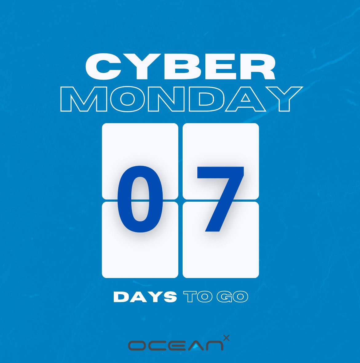Countdown to Cyber Monday ⏳

The clock is ticking! Only 7 days until Cyber Monday, and your customers are ready to shop ‘til they drop! 📦💥 As your trusted 3PL partner, we’re here to ensure fast, seamless shipping and delivery, no matter how big the rush. #OceanX #CyberMonday