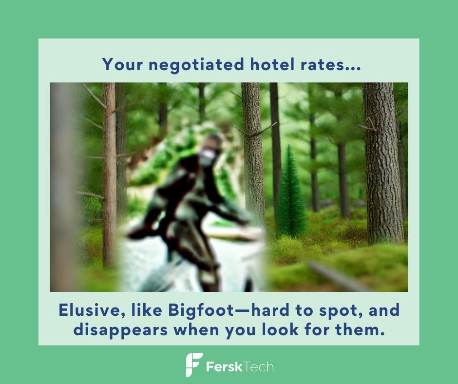 FerskTech's tweet photo. 👣 Negotiated rates elusive like Bigfoot? 👣

If travelers can’t book your rates, they’re likely paying 20-30% more. Don’t play hide-and-seek—FerskAudit automates audits to make sure your rates are visible.

👉 Book a demo: https://t.co/u1OVEoDZ0l 

#TravelTech #RateAccuracy https://t.co/y4qZ4eoe26