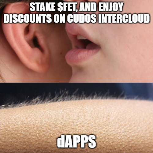 cudosDaily's tweet photo. Dapps can now get discounted compute resources on @CUDOS_  Intercloud using $FET! 🚀
#CUDOS #ASI #FET #BTC #ETH #BNB #DApps https://t.co/STCoHjlqET