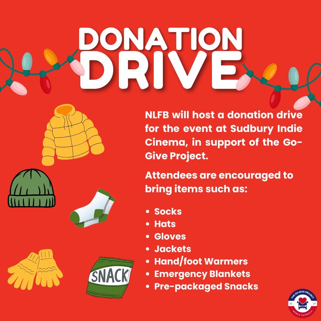 We've partnered with the Sudbury Indie Cinema and The Go Give Project to host a fundraiser! Join us on Dec 21st from 7 -9 pm for a special screening of the holiday classic National Lampoon's Christmas Vacation! Tickets available ticketing.useast.veezi.com/purchase/3229?…