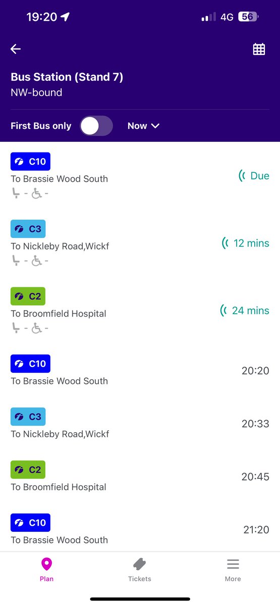 rdstevenson's tweet photo. @FirstEssex not for the first time the C10 no showed at bust stand 7 at Chelmsford bus station. It shows as due on the app then miraculously disappears minutes later without ever showing up IRL. https://t.co/S9kQoAySoa