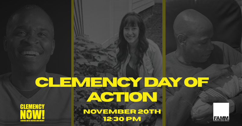 FAMMFoundation's tweet photo. Our Clemency Twitter Day of Action starts TODAY, 12:30ET, to show @POTUS why there's no time to lose to lead w/ mercy &amp; grant clemency. We'll be looking for you, so be sure to join the conversation! 

Meantime, Tweet your governor and President Biden re: #ClemencyNow