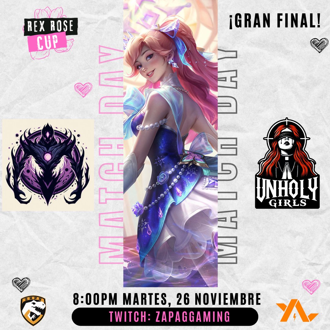 ✨ ¡La gran final ha llegado! ✨

Este martes 26 de noviembre a las 8:00 PM (MX), acompáñanos a presenciar el enfrentamiento definitivo:

VOID'WALKERS 🆚 UNHOLY GIRLS

📺 Sigue toda la acción en vivo en nuestro canal: twitch.tv/zapaggaming

 #WildRift #GranFinal