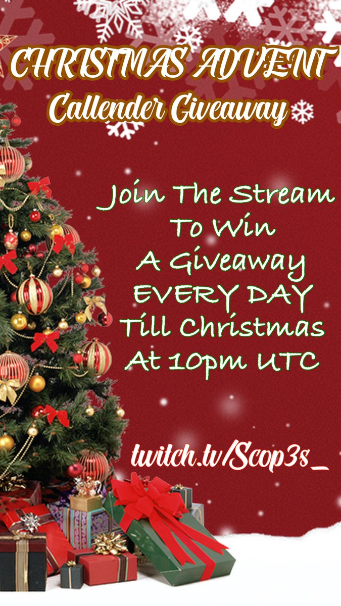 Christmas Advent Giveaway Everyday From 1st - 25th December 10PM UTC