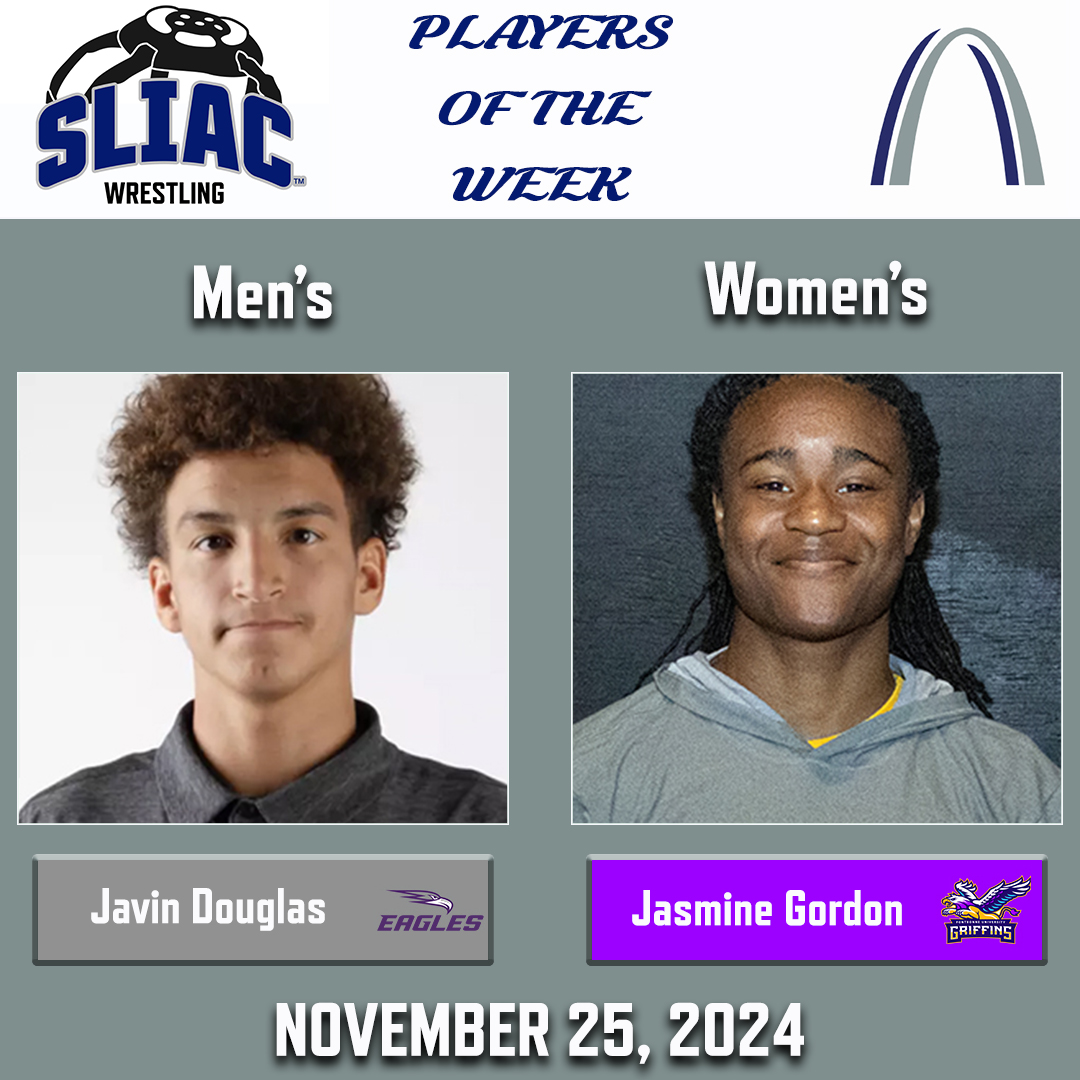 Congrats to this week's SLIAC Players of the Week for November 25, 2024

#SLIACtion #d3hoops #d3wrestle