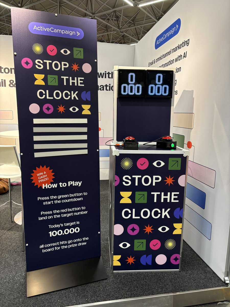 Beautiful in #Amsterdam <a href="/ActiveCampaign/">ActiveCampaign</a> #DMWF Test your dexterity at “Stop The Clock” Finger on the gameshow button.
<a href="/RAI_Amsterdam/">RAI Amsterdam</a> #Marketing #Digital