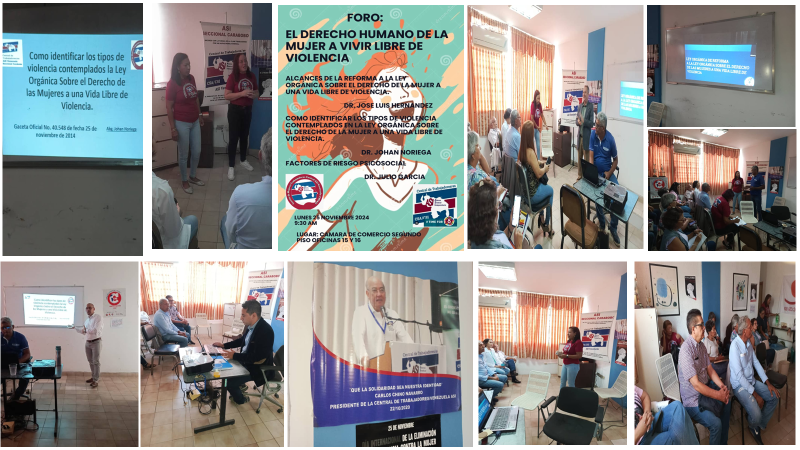 #25Nov Seccional Carabobo de <a href="/CentralASI/">Central ASI Vzla</a>
y su Comité de Mujeres Realizó hoy Foro "El Derecho Humano de la Mujer a Vivir una Vida Sin Violencia". #RatifyC190 #RatificarC190 #DíaContraViolenciaAMujeres
<a href="/CSA_TUCA/">CSA-TUCA</a> <a href="/ituc/">ITUC</a> <a href="/CFDT/">CFDT</a> <a href="/CNVLatam/">CNVLatinoamérica</a> <a href="/ForoCivicoVzla/">Foro Cívico</a> <a href="/LiddesV63131/">Liddes Venezuela</a> <a href="/fenasipruv/">fenasipruv</a>